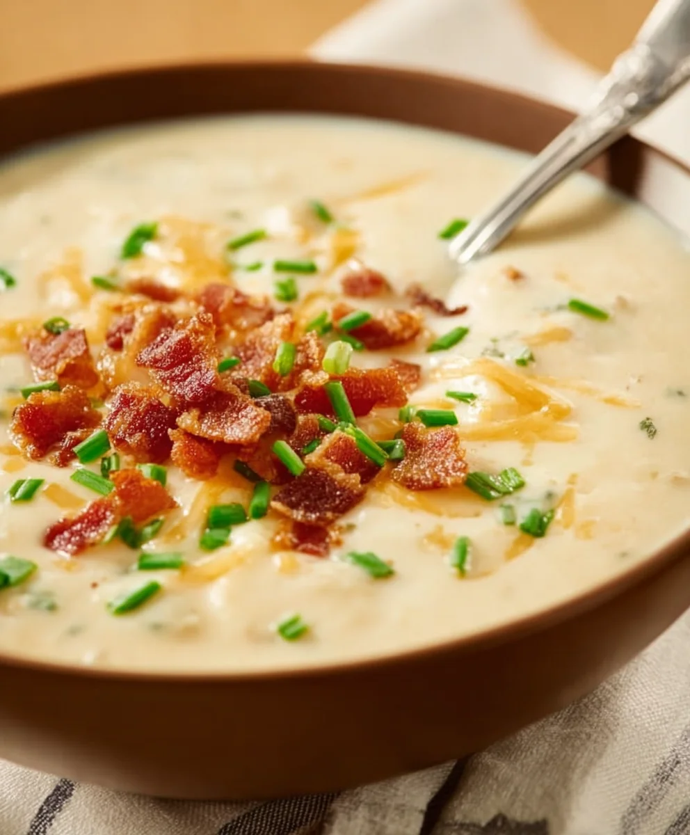 Creamy Baked Potato Soup Recipe-Comfort Food Bliss