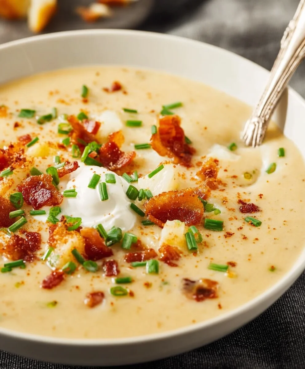 Creamy Baked Potato Soup Recipe-Comfort Food Bliss