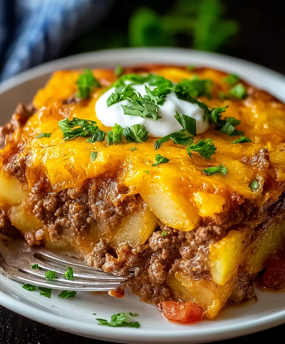 Cheesy Beef Beef Hamburger Potato Casserole Easy Comfort