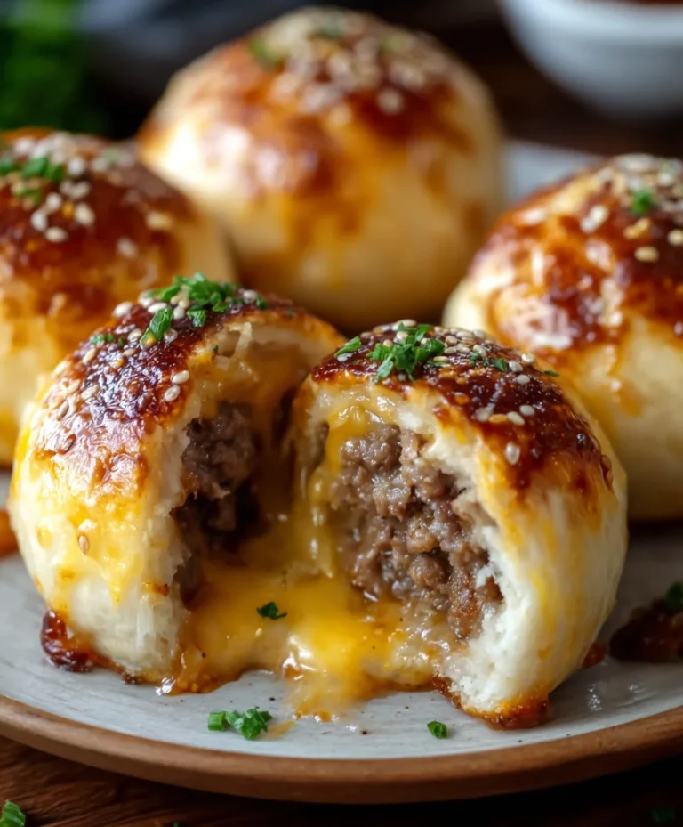 Garlic Parmesan Cheeseburger Bombs-Easy Bites