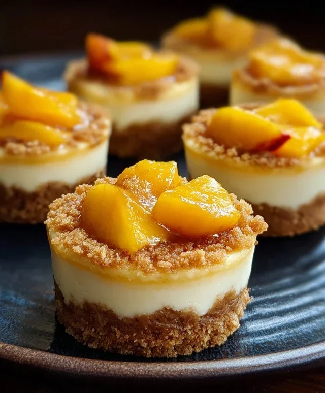 Peach Cobbler Mini Cheesecakes