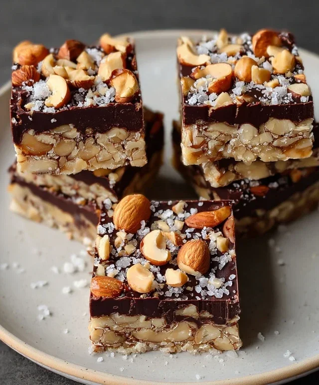 Dark Chocolate and Sea Salt Nut Bars