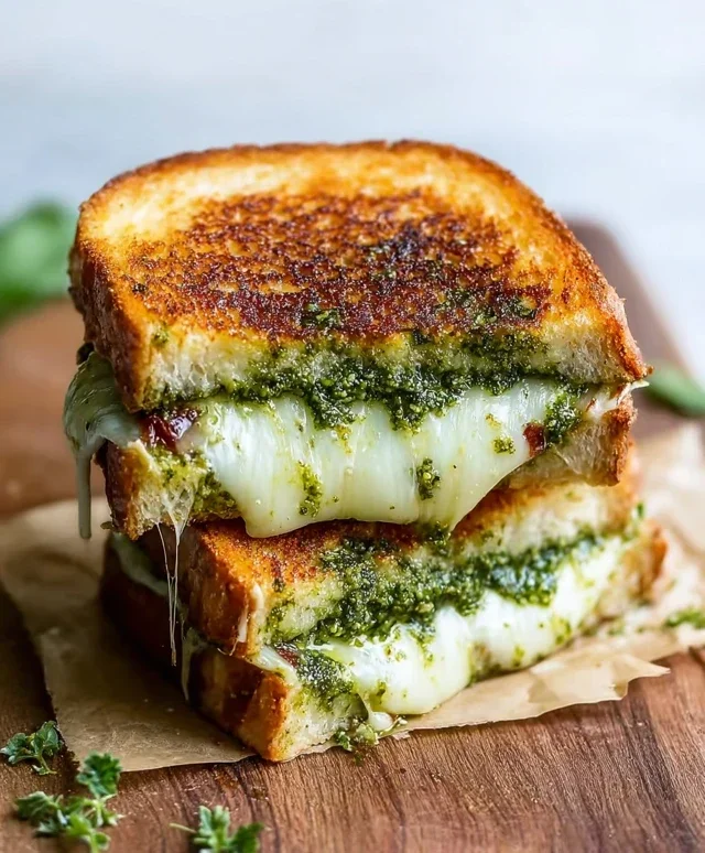 Sourdough Pesto Grilled Cheese