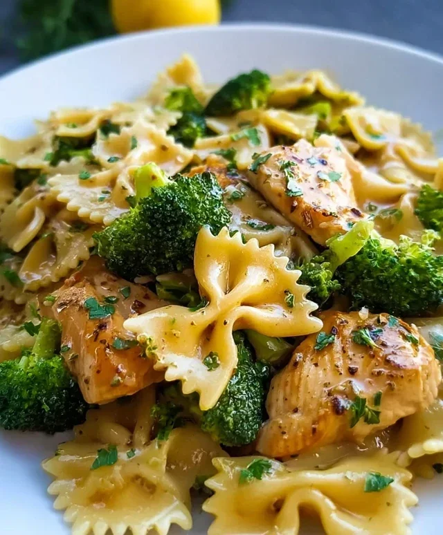 Cowboy Butter Lemon Bowtie Chicken with Broccoli Bliss