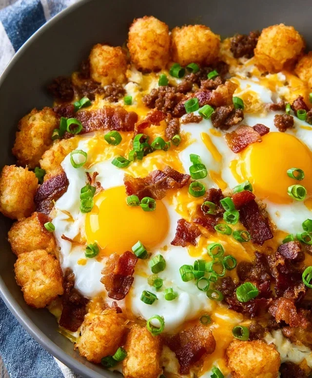 Beef Beef Bacon Egg And Cheese Breakfast Totchos