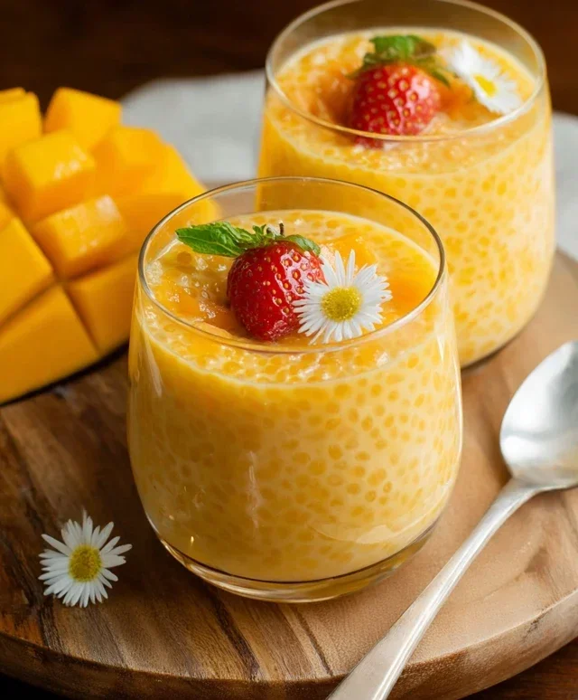 Mango Tapioca Pudding (Mango Sago)