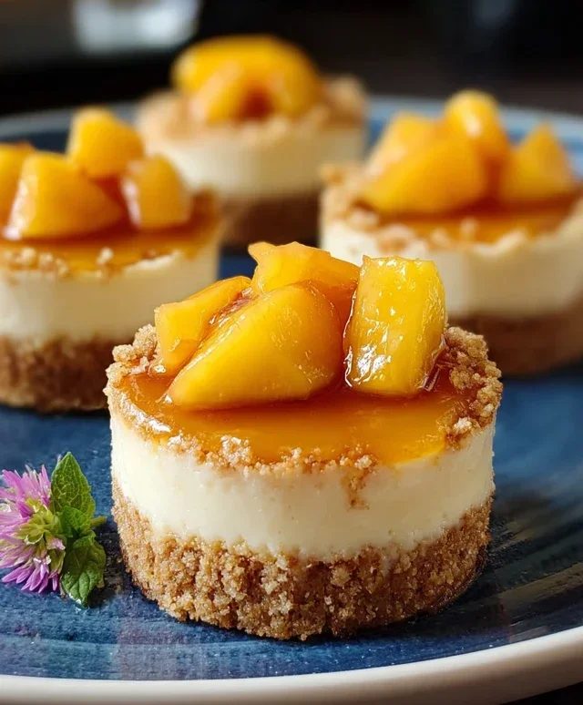 Peach Cobbler Mini Cheesecakes