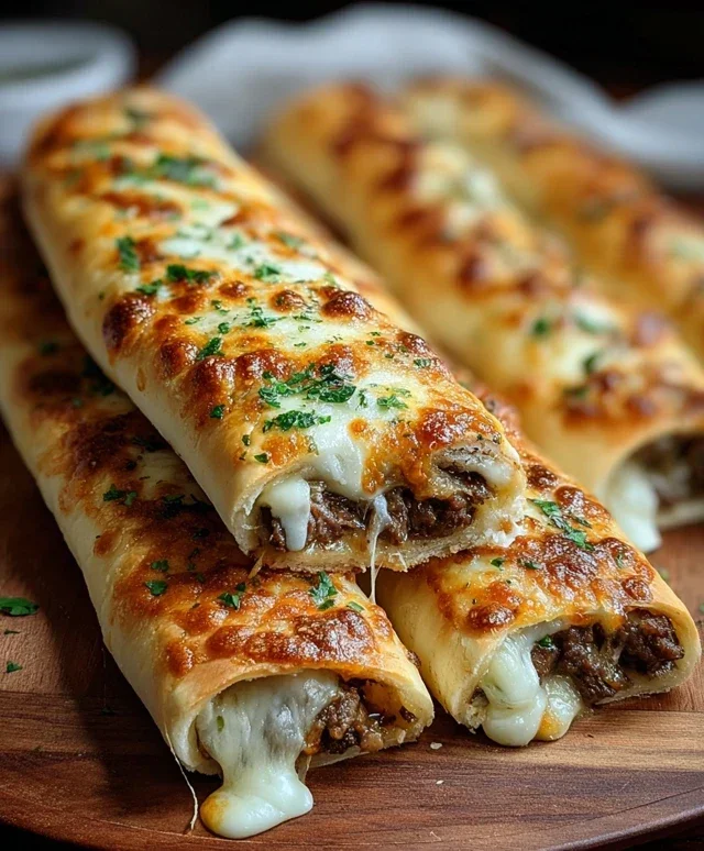 Philly Cheesesteak Stuffed Cheesy Breadsticks