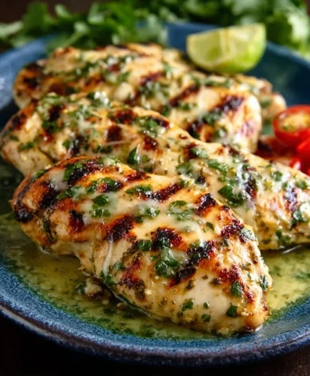 Grilled Salsa Verde Pepper Jack Chicken