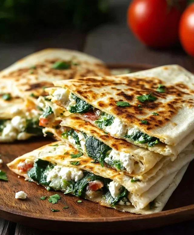 Spinach and Feta Quesadillas
