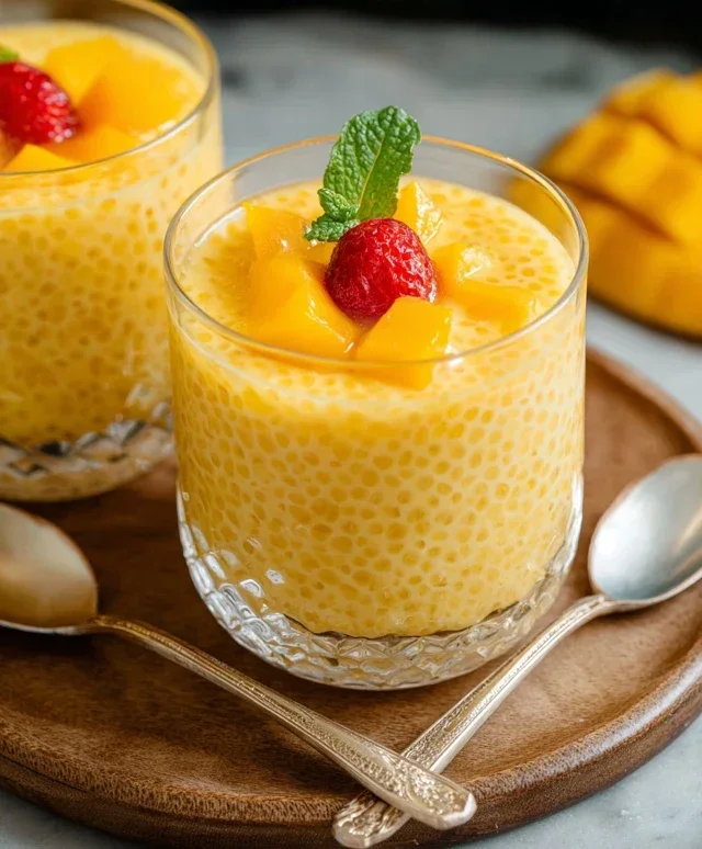 Mango Tapioca Pudding (Mango Sago)
