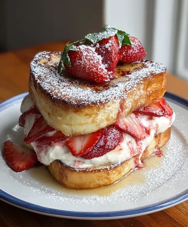 Strawberry Cream Cheese Stuffed French Toast