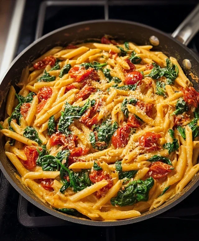 One-Pot Spinach Tomato Pasta