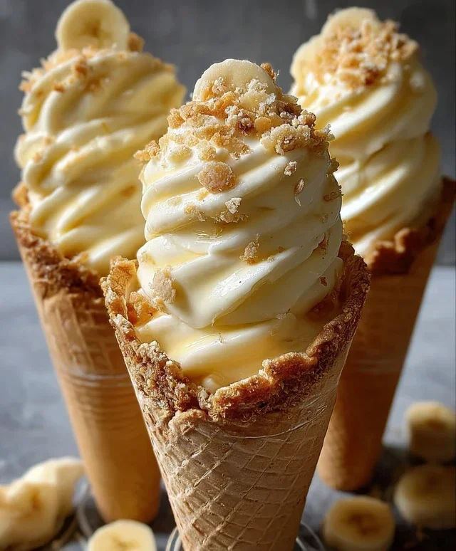 Banana Pudding Cheesecake Cones