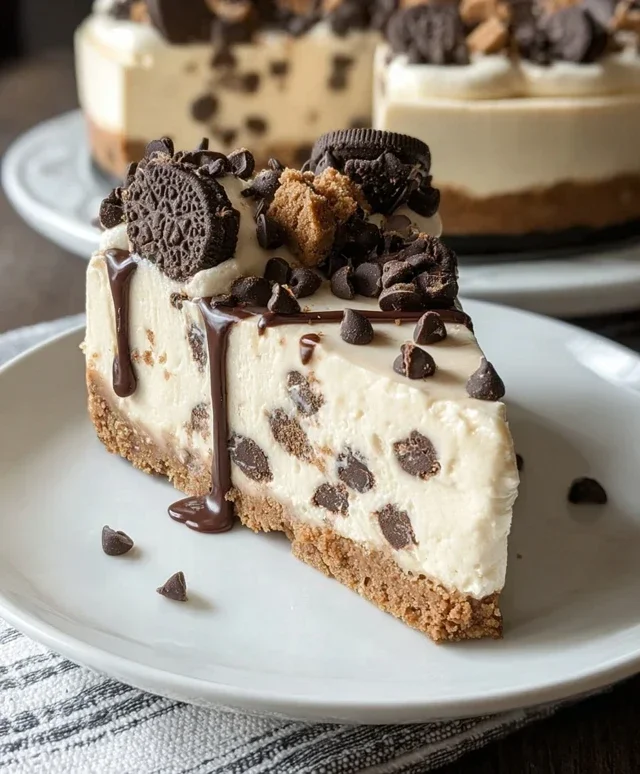 No Bake Cookie Dough Cheesecake