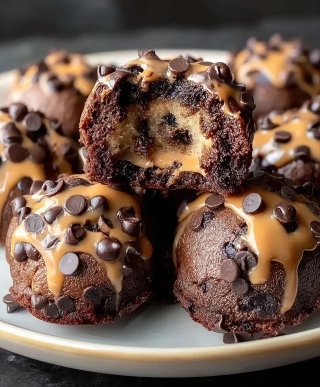 Chocolate Chip Cookie Dough Brownie Bombs