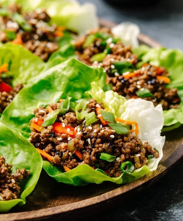 Asian Style Ground Beef Lettuce Wraps