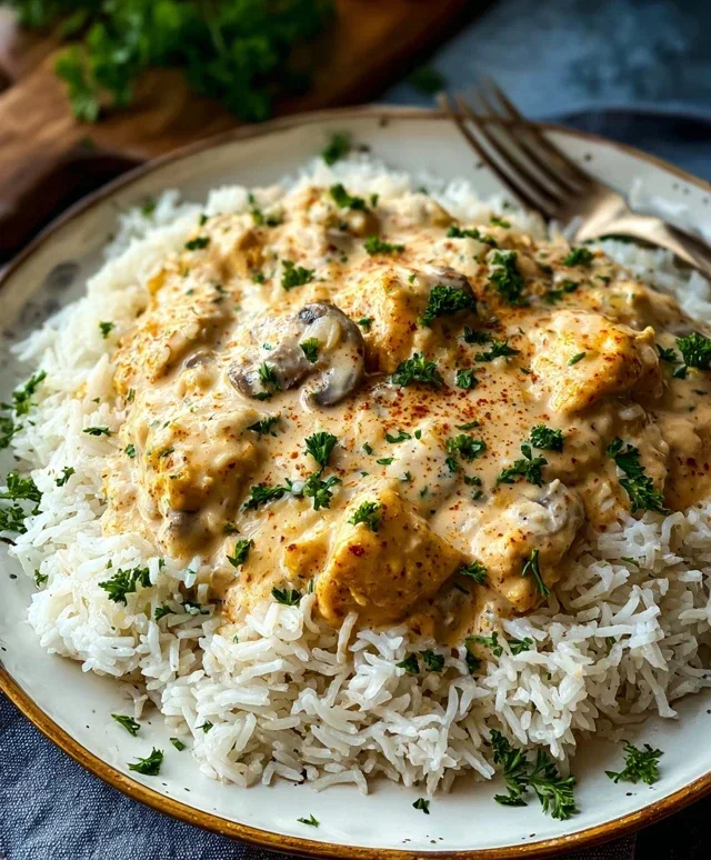 Creamy Smothered Chicken and Rice