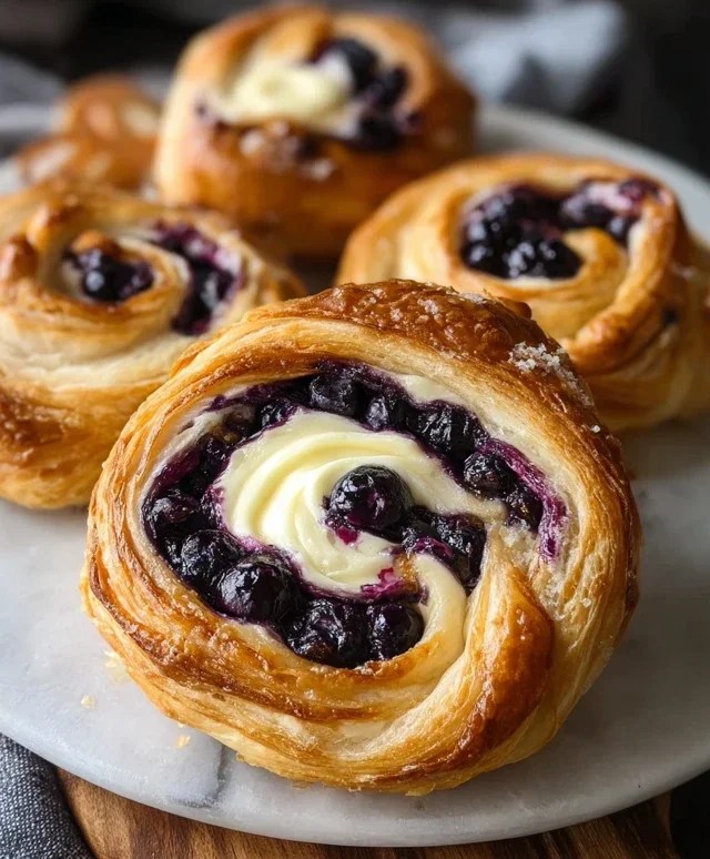 Swirled Blueberry Cream Cheese Danish