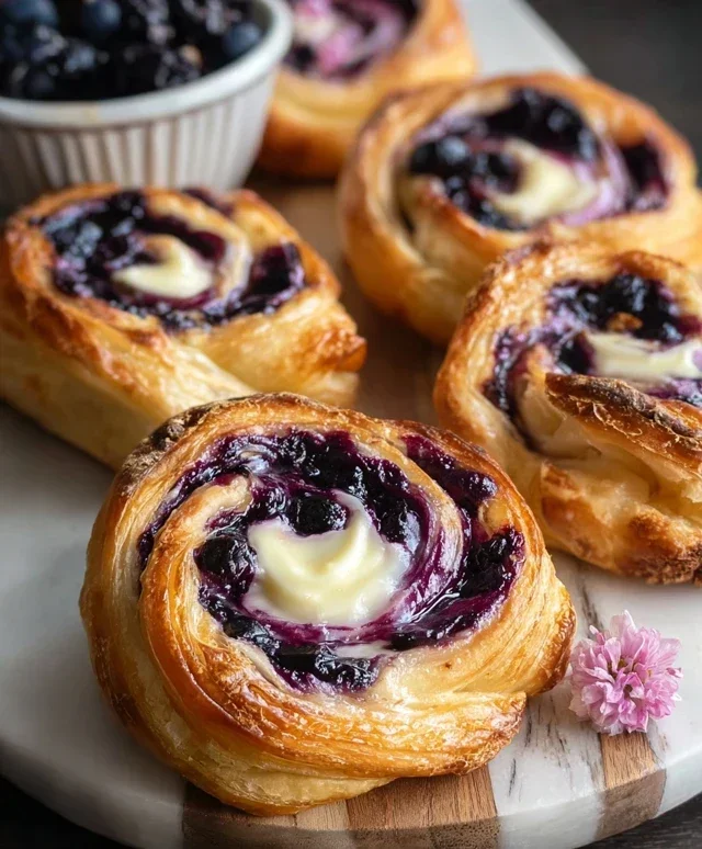 Swirled Blueberry Cream Cheese Danish