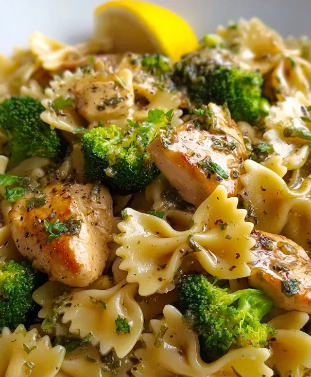 Cowboy Butter Lemon Bowtie Chicken with Broccoli Bliss