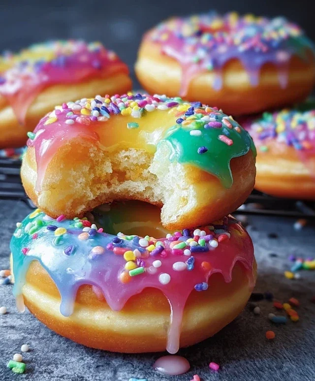 Rainbow-Filled Doughnuts
