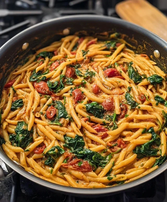 One-Pot Spinach Tomato Pasta