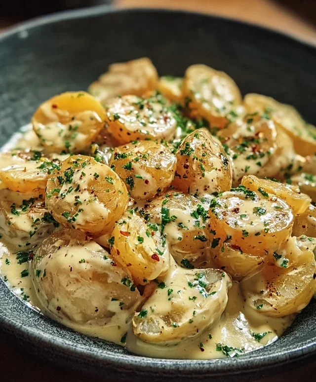 Creamy Garlic Sauce Potatoes