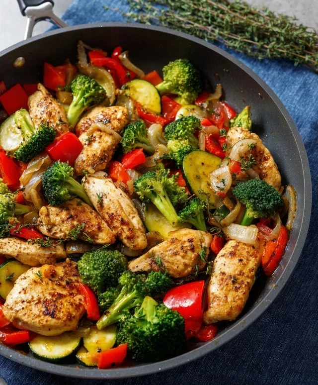 Healthy Chicken and Vegetables Skillet
