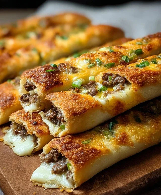 Philly Cheesesteak Stuffed Cheesy Breadsticks