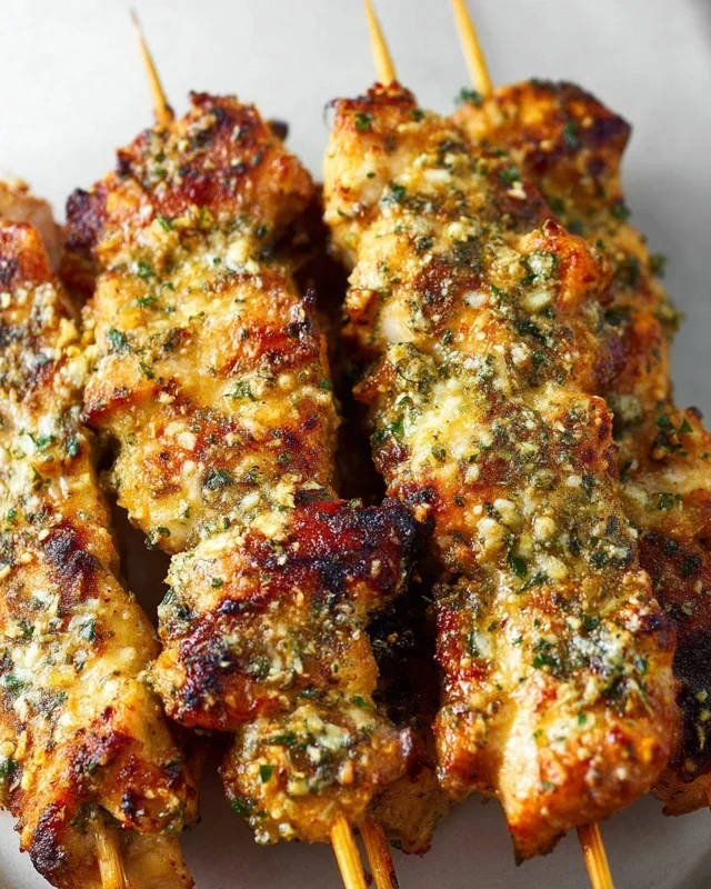 Ranch Garlic Parmesan Chicken Skewers