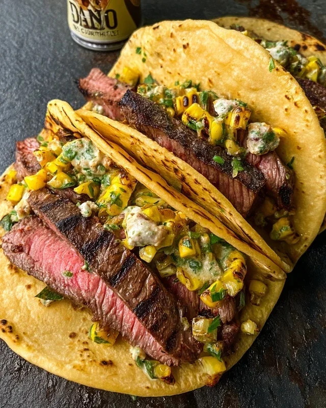 Grilled Elote Steak Tacos
