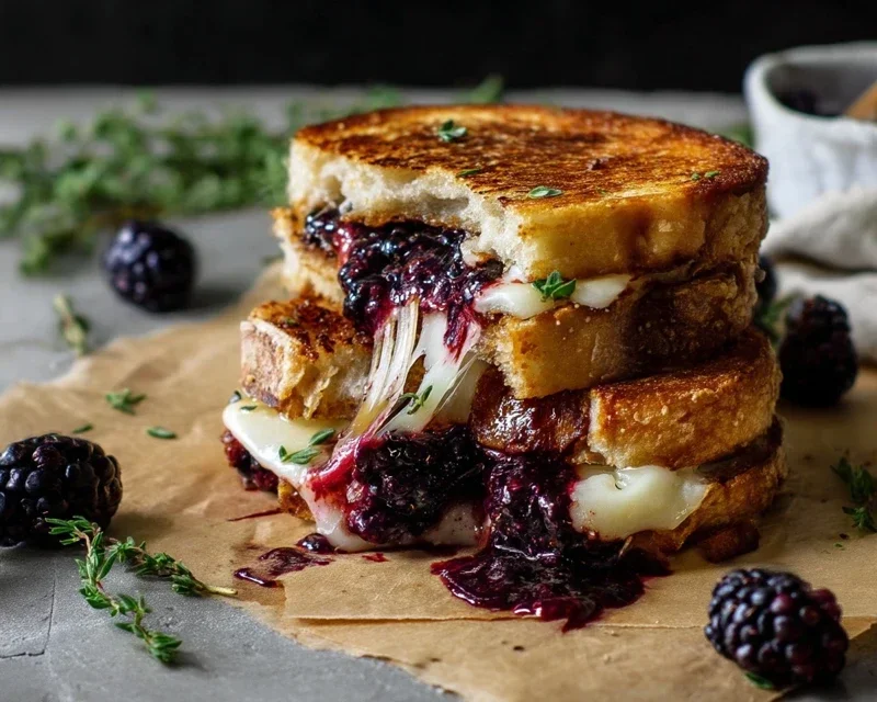 Blackberry Balsamic and Brie Grilled Cheese