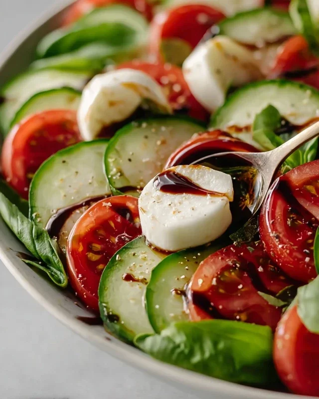 Fresh Cucumber Caprese Salad