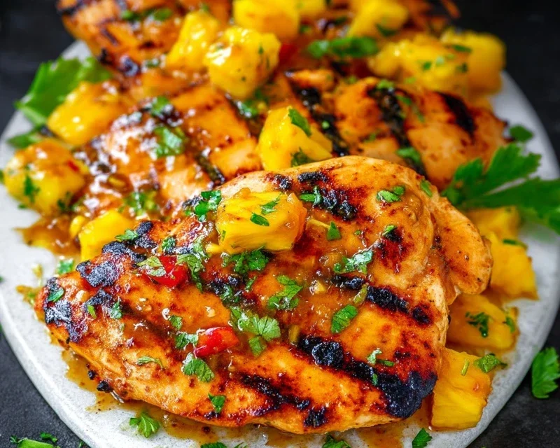 Grilled Mango Pineapple Chicken