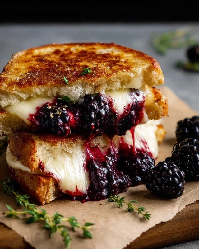 Blackberry Balsamic and Brie Grilled Cheese