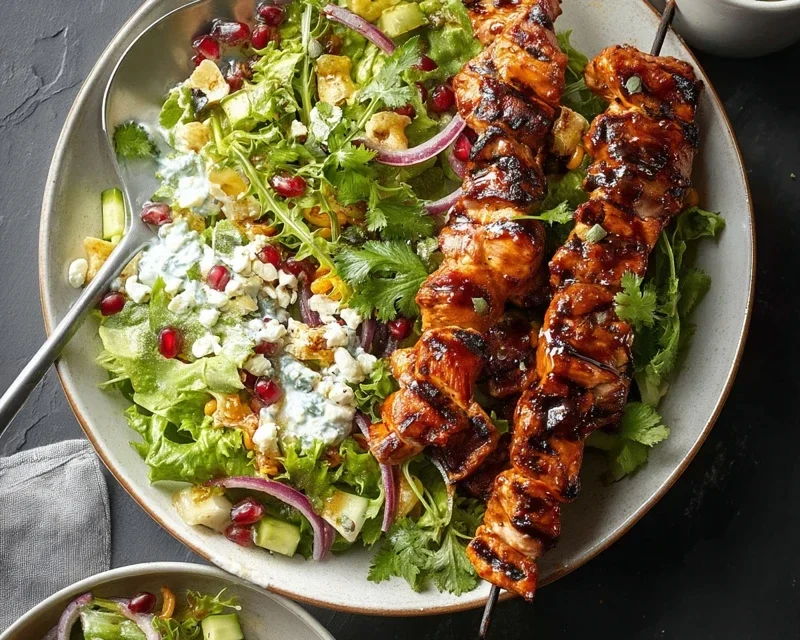 BBQ Chicken Skewer Salad