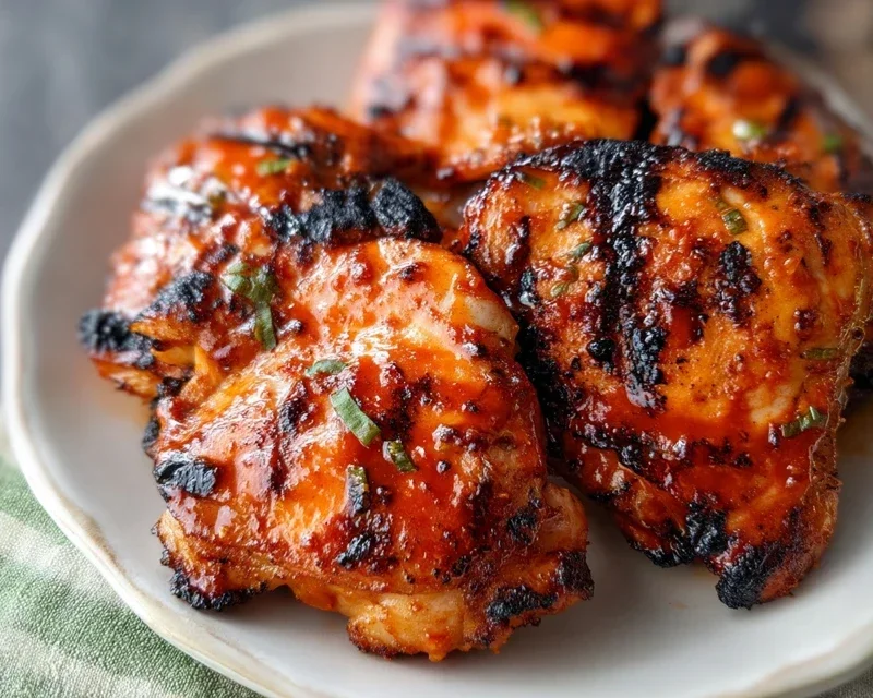 Grilled Honey Buffalo Chicken Thighs