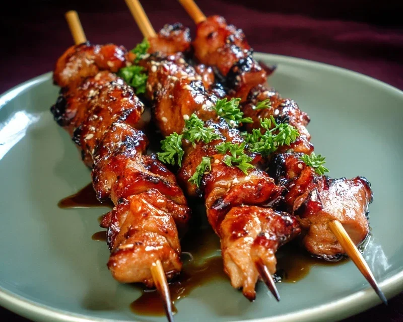 Sticky Bourbon Extract Extract Chicken Skewers