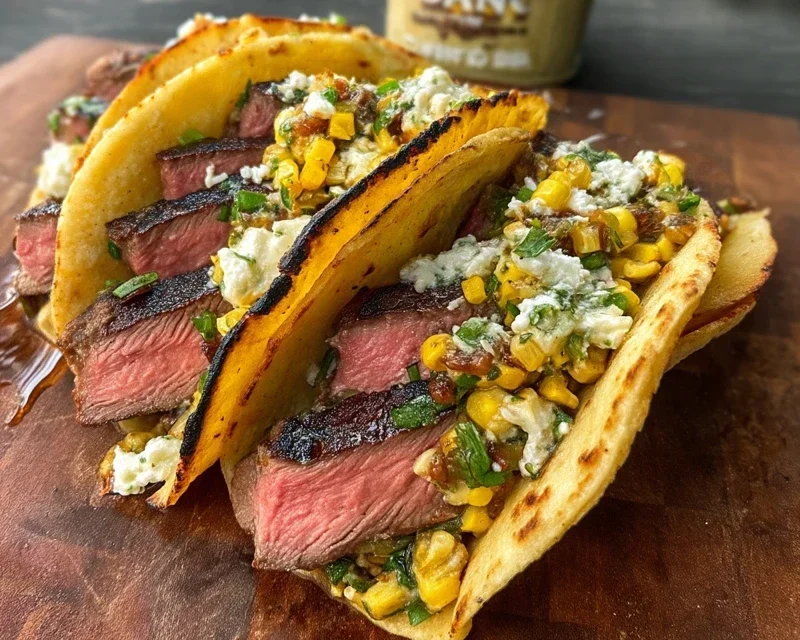 Grilled Elote Steak Tacos