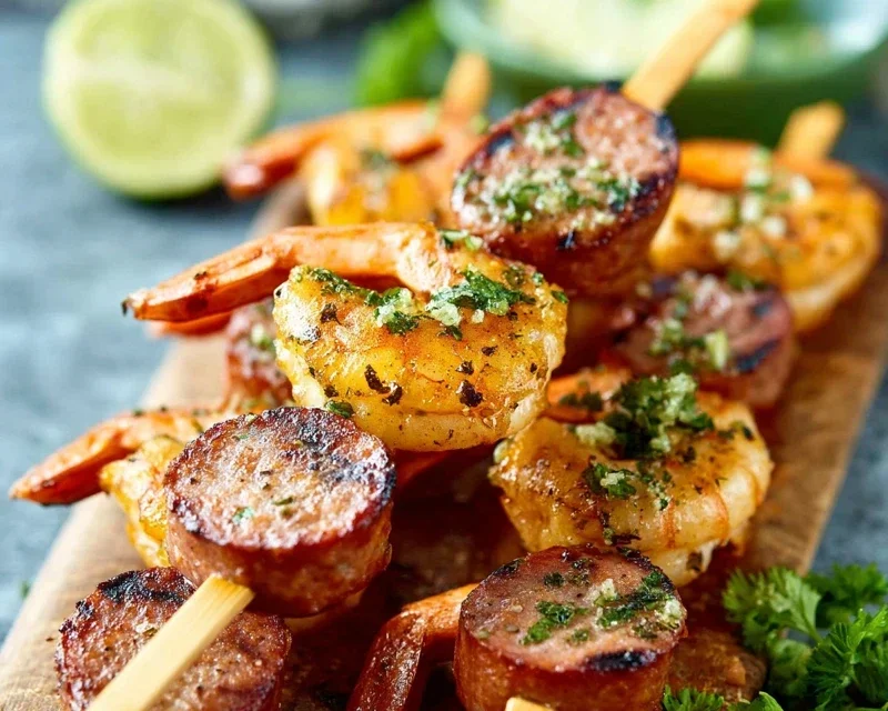 Sausage and Shrimp Kabobs