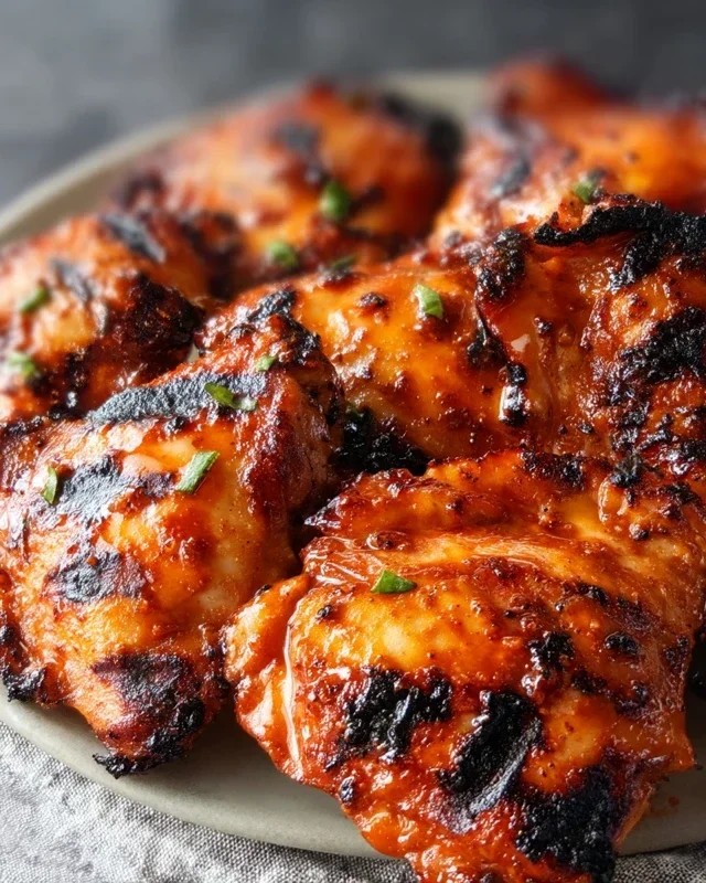 Grilled Honey Buffalo Chicken Thighs