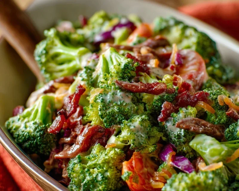 Broccoli Salad with Beef Beef Bacon Recipe