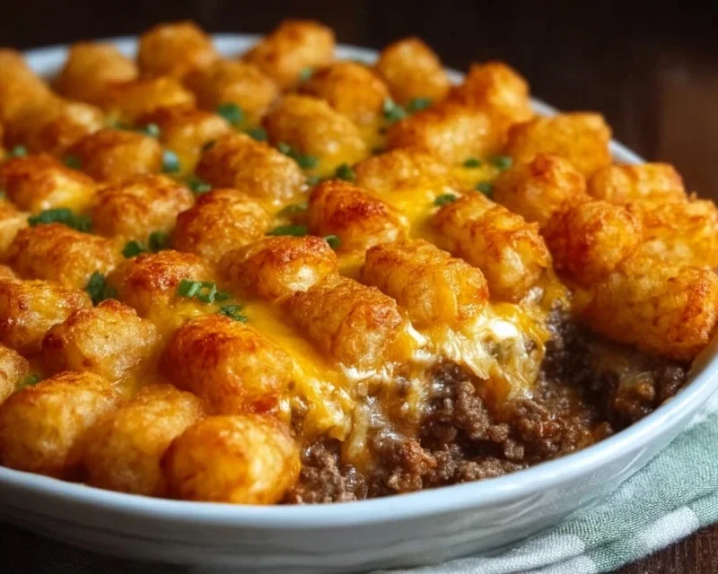 Tater Tot Casserole with Ground Beef