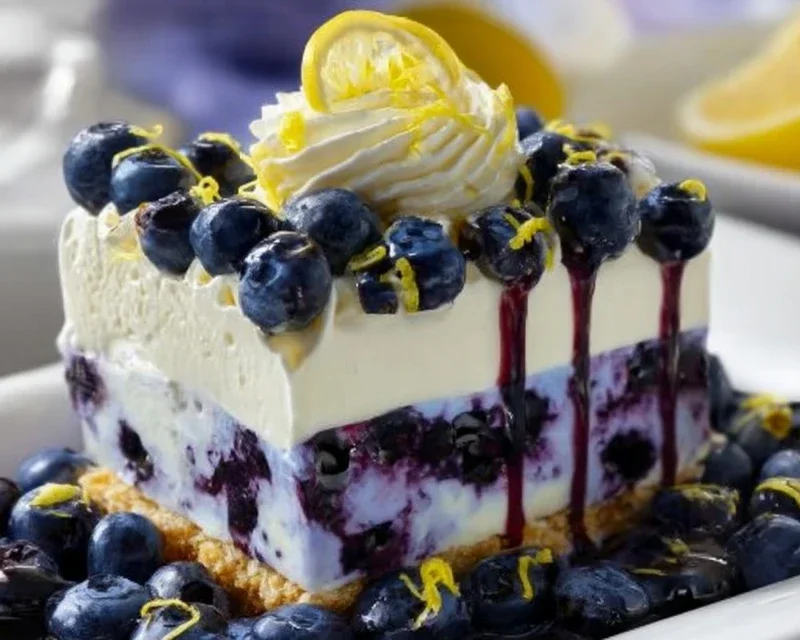 No-Bake Lemon dazzling Blueberry cream Cake