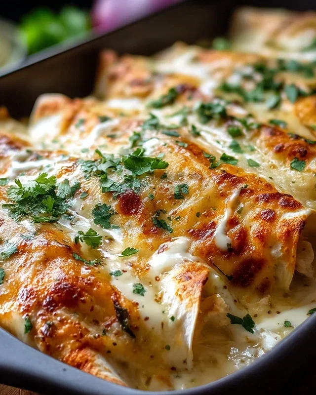 Creamy White Chicken Enchiladas