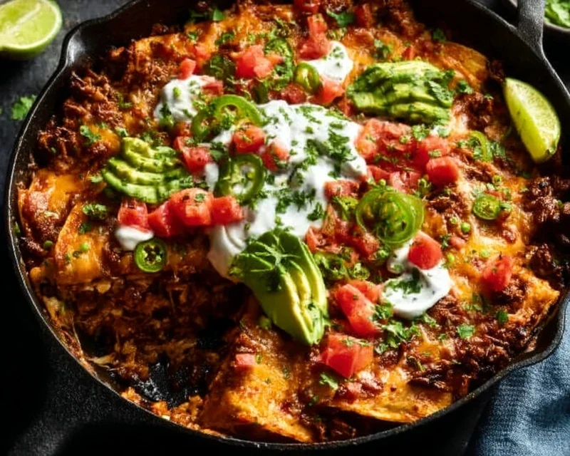 Beef Skillet Enchiladas