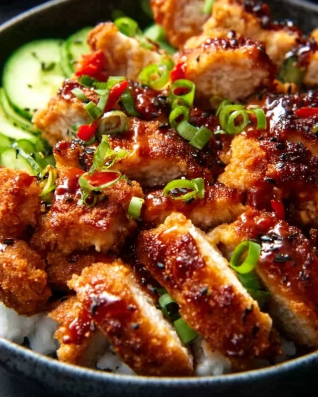 Spicy Honey-Gin Extract Extractger Chicken Bowls with Yum Yum Sauce