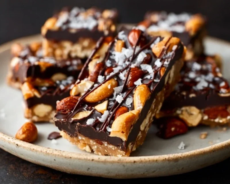 Dark Chocolate and Sea Salt Nut Bars