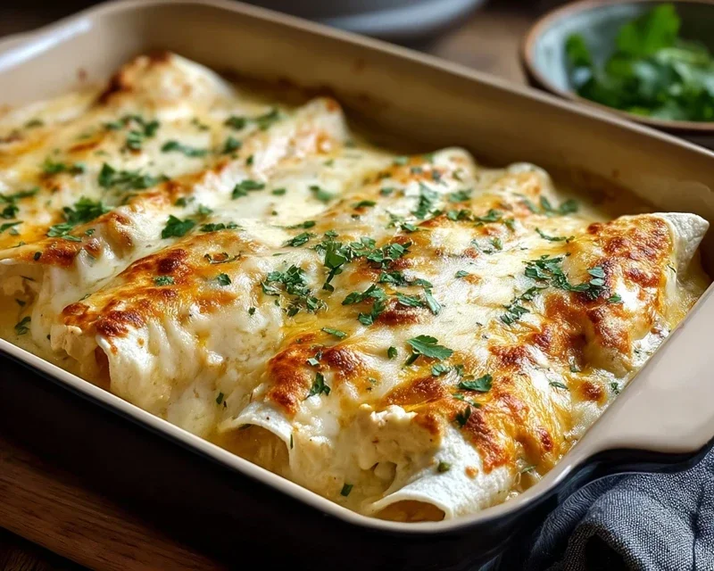 Creamy White Chicken Enchiladas